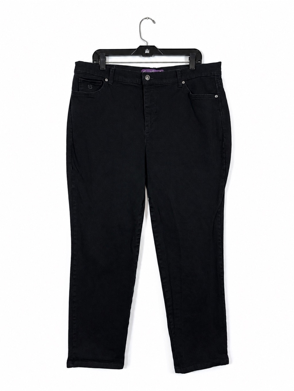 Gloria Vanderbilt Amanda Jeans Black High Rise Tapered Slim Denim Plus Size 16W